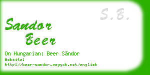 sandor beer business card